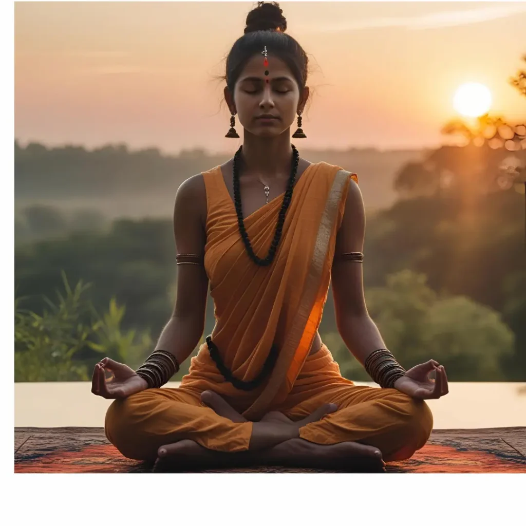 Featured meditation image – person meditating at sunrise with peaceful nature background