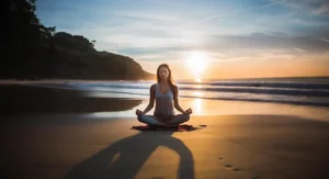 सुबह ध्यान करते हुए व्यक्ति – ध्यान कैसे करें – Meditation Guide for Beginners
